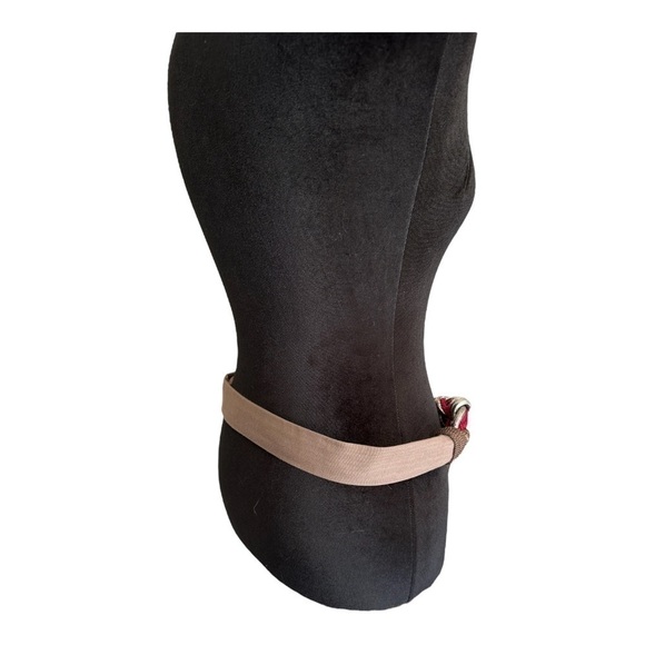 Vintage Belt Carolyn Tanner Designs Atl 80s Beaded Braided Red Silver Tan Brown - Picture 3 of 5